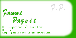 fanni pazsit business card